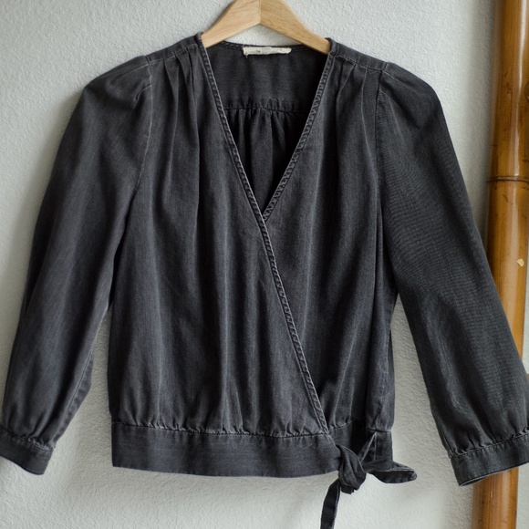 Madewell Bundle of 3 Blue, White and Black Wrapped Tops M - Picture 16 of 16